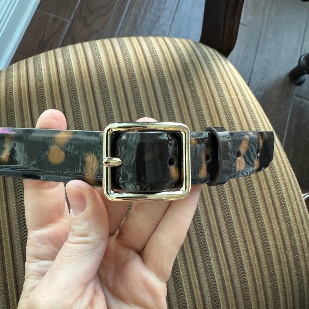 Talbots tortoise Belt with Gold Buckle MED